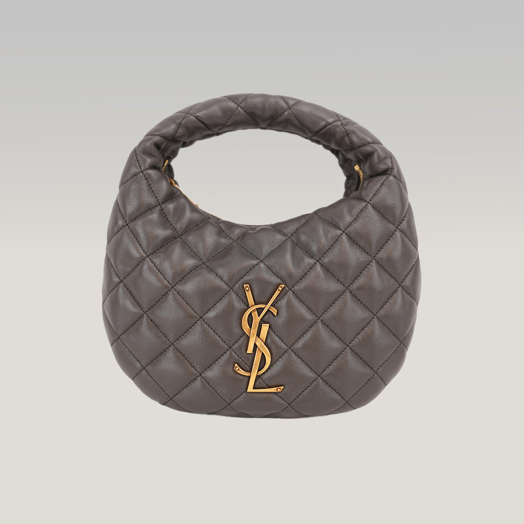 Saint Laurent ICARE Hobo Bag in Quilted Lambskin Urban Grey with Ca