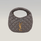 Saint Laurent ICARE Hobo Bag in Quilted Lambskin Urban Grey with Ca