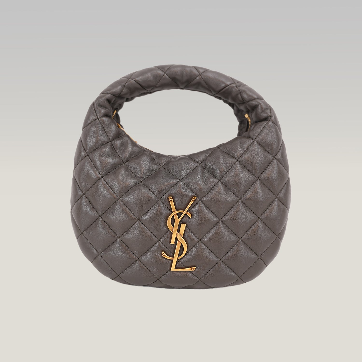 Saint Laurent ICARE Hobo Bag in Quilted Lambskin Urban Grey with Ca
