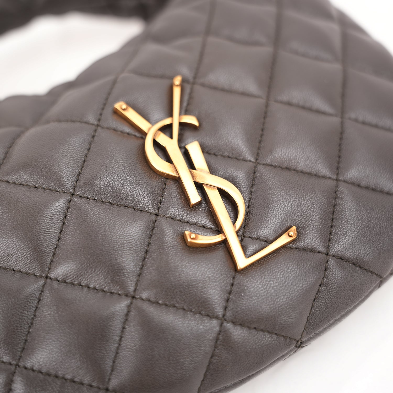 Saint Laurent ICARE Hobo Bag in Quilted Lambskin Urban Grey with Ca