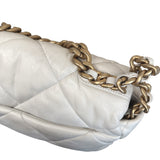 Chanel Lambskin Quilted Medium Chanel 19 Flap White