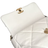 Chanel Lambskin Quilted Medium Chanel 19 Flap White