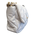 Chanel 19 Medium – Borsa a Spalla in Pelle di Agnello Trapuntata Bianca
