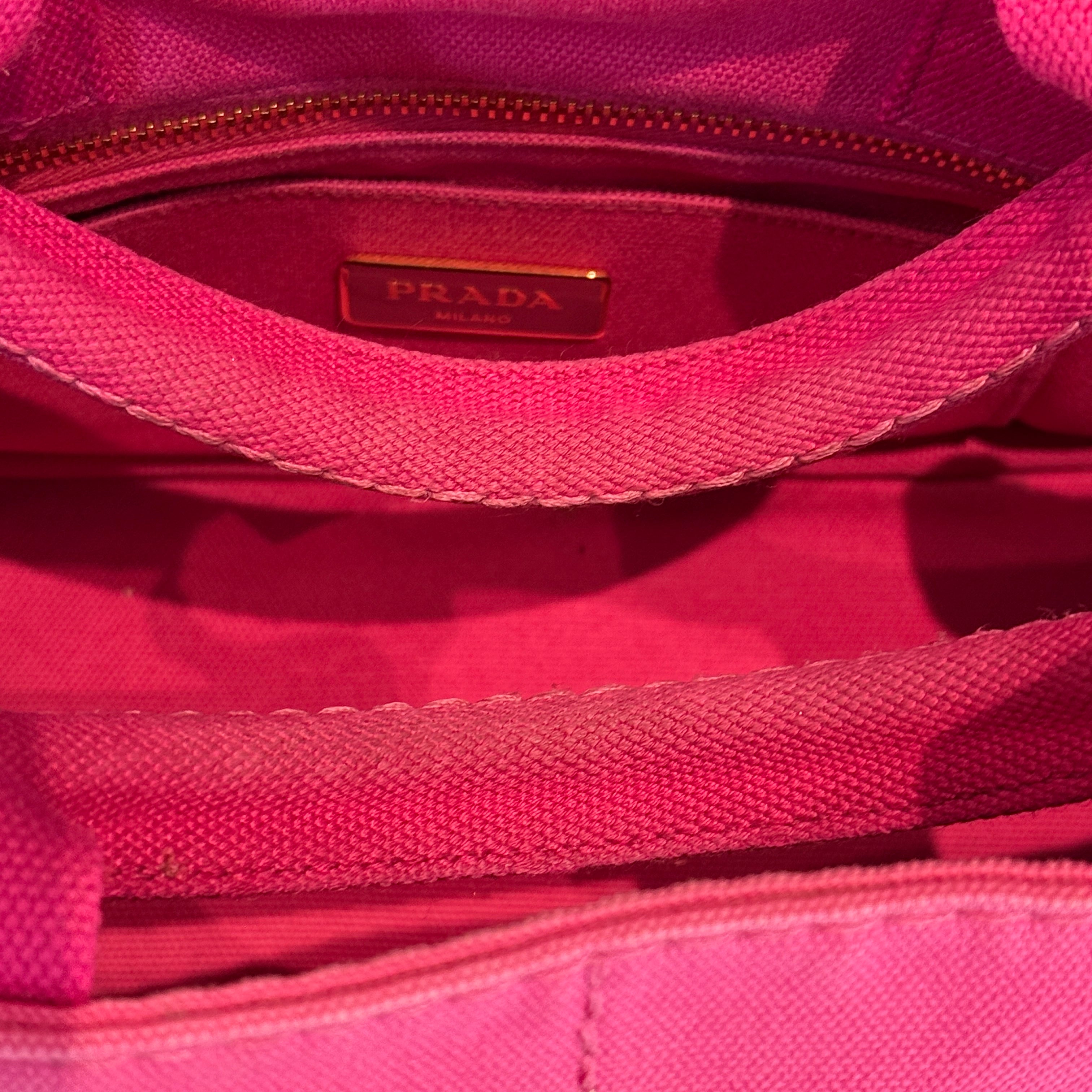 Prada Small Canapa Logo Tote