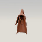 Jacquemus Le Bambino Long Borsa a Mano in Pelle Marrone con Logo Oro