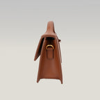 Jacquemus Le Bambino Long Borsa a Mano in Pelle Marrone con Logo Oro