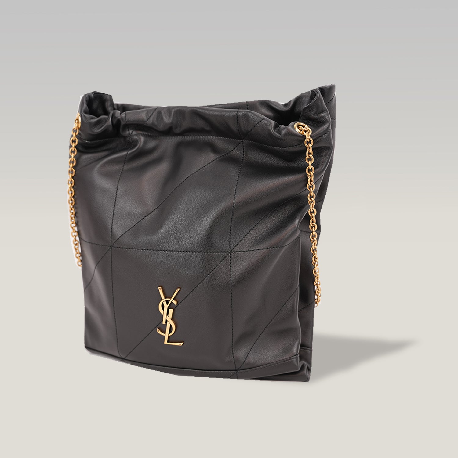 Saint Laurent Jamie 4.3 Shoulder Bag Black Quilted Grained Leather with Cassandre Logo