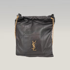 Saint Laurent Jamie 4.3 Shoulder Bag Black Quilted Grained Leather with Cassandre Logo