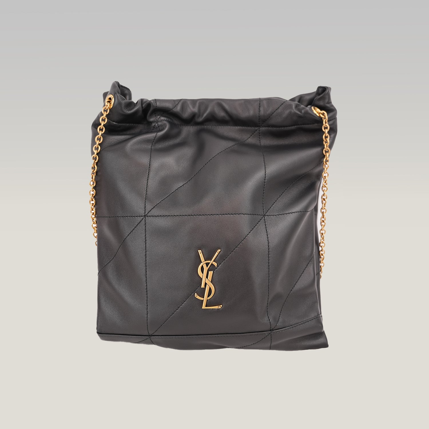 Saint Laurent Jamie 4.3 Shoulder Bag Black Quilted Grained Leather with Cassandre Logo