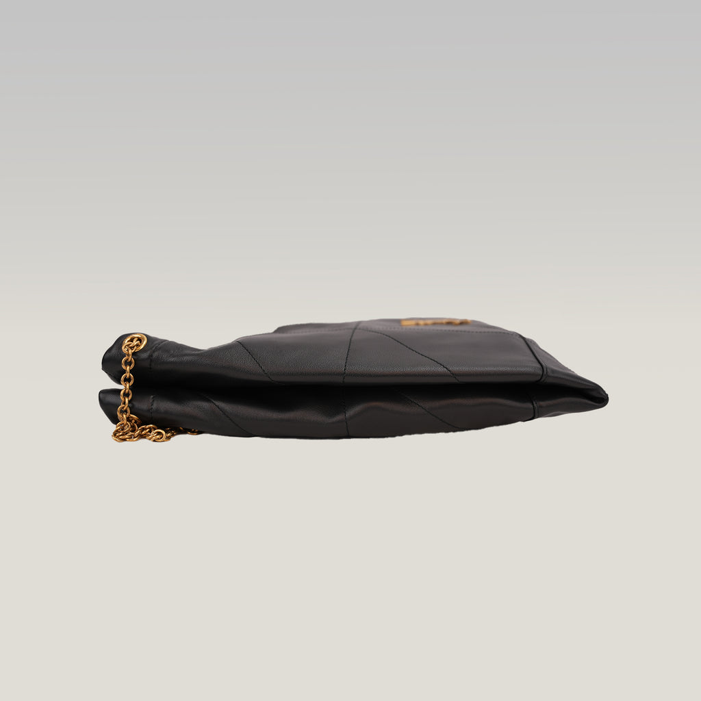 Saint Laurent Jamie 4.3 Shoulder Bag Black Quilted Grained Leather with Cassandre Logo