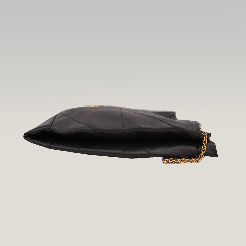 Saint Laurent Jamie 4.3 Shoulder Bag Black Quilted Grained Leather with Cassandre Logo