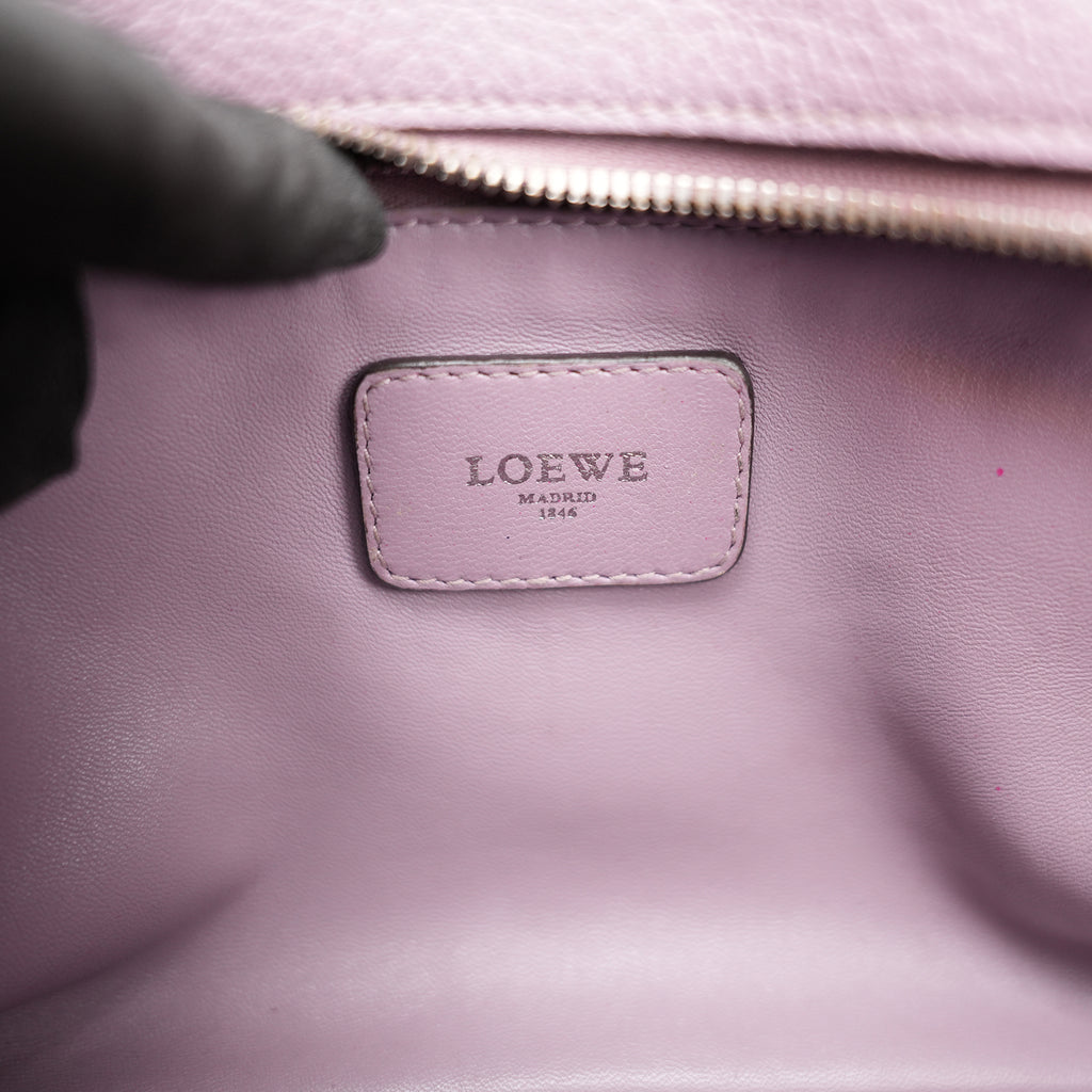 Loewe Amazona 36 Tri-Color Leather Handbag Purple Pink Leather Boston Bag