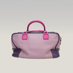 Loewe Amazona 36 Tri-Color Leather Handbag Purple Pink Leather Boston Bag