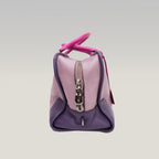 Loewe Amazona 36 Tri-Color Leather Handbag Purple Pink Leather Boston Bag