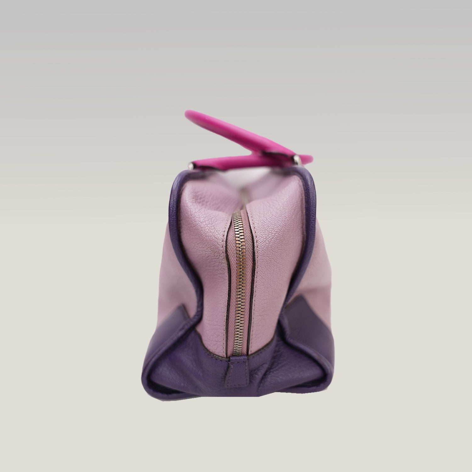 Loewe Amazona 36 Tri-Color Leather Handbag Purple Pink Leather Boston Bag