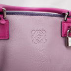 Loewe Amazona 36 Tri-Color Leather Handbag Purple Pink Leather Boston Bag