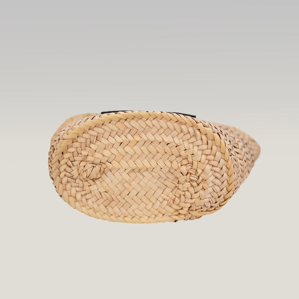 Loewe Basket Bag Small in Palma Intrecciata e Pelle di Vitello Marrone