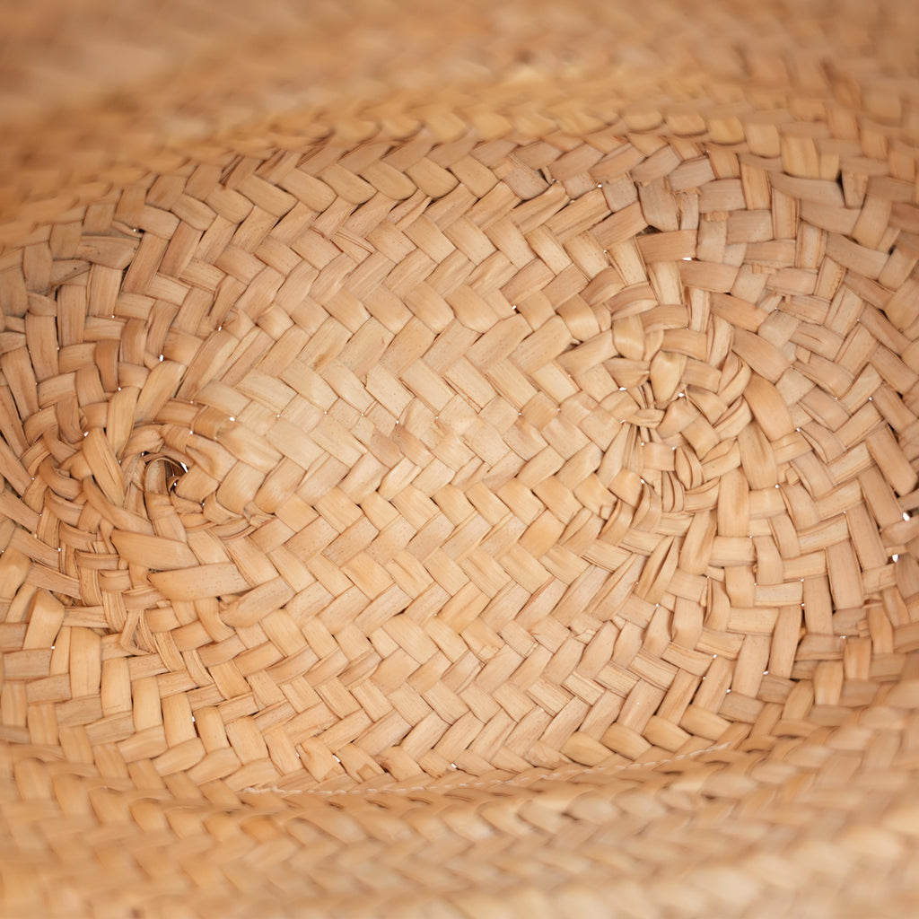 Loewe Basket Bag Small in Palma Intrecciata e Pelle di Vitello Marrone