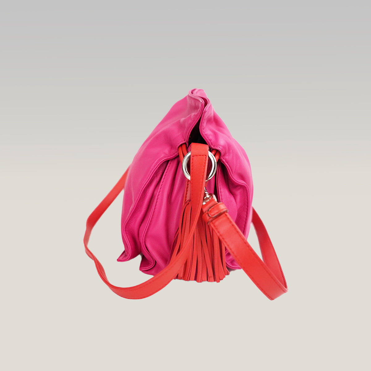 Loewe Flamenco Small Vintage Rosa Fucsia in Pelle di Agnello con Dettagli Corallo