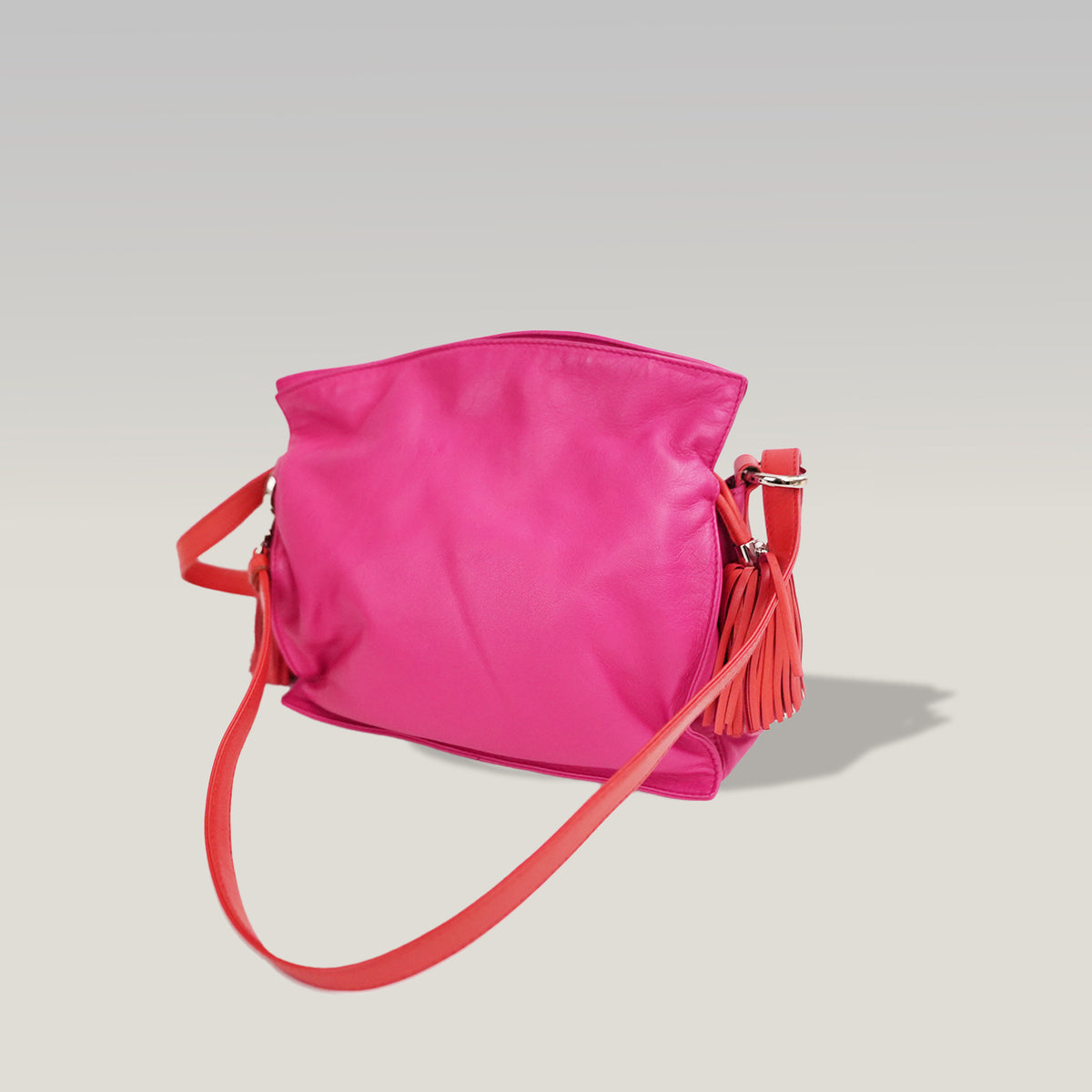 Loewe Flamenco Small Vintage Rosa Fucsia in Pelle di Agnello con Dettagli Corallo
