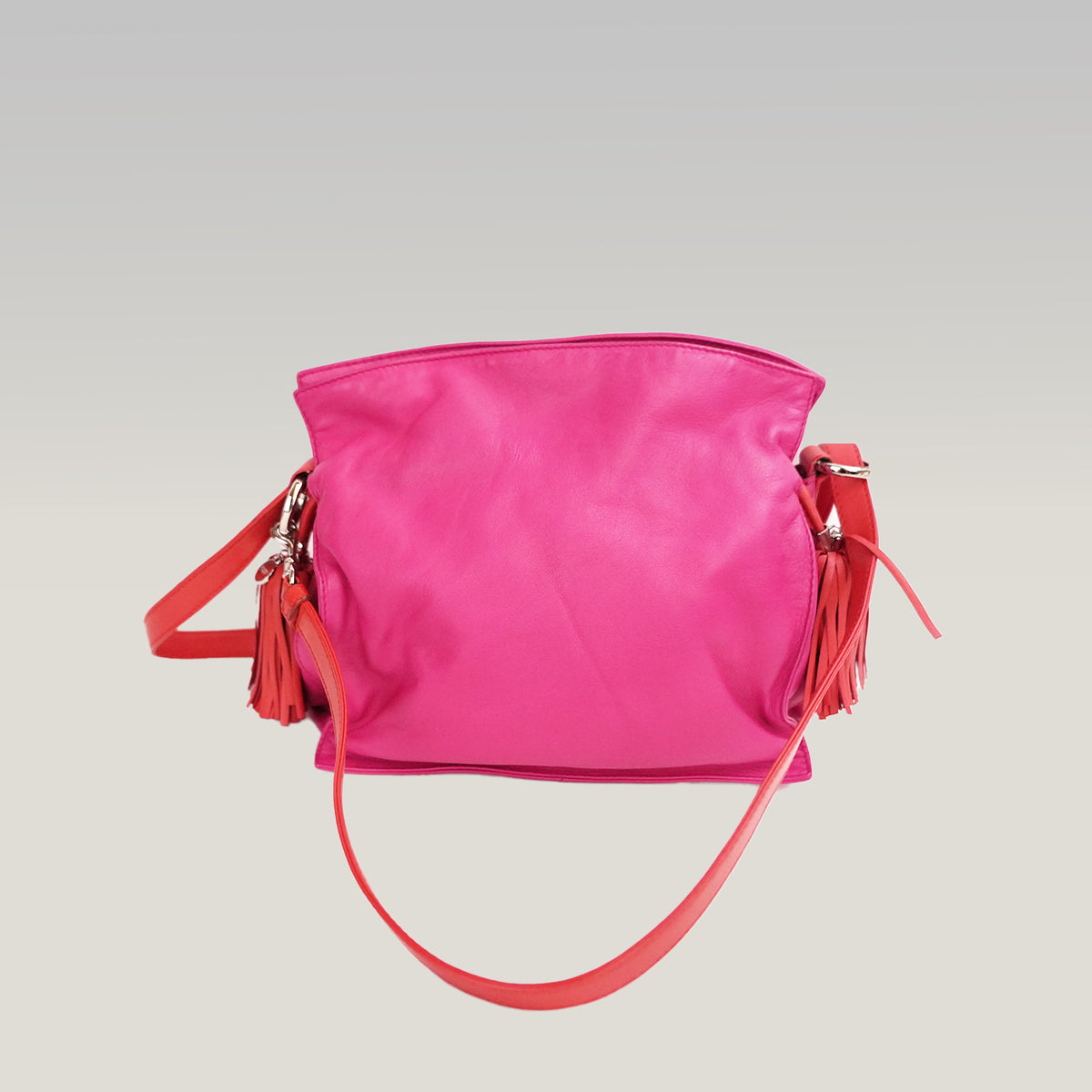 Loewe Flamenco Small Vintage Rosa Fucsia in Pelle di Agnello con Dettagli Corallo
