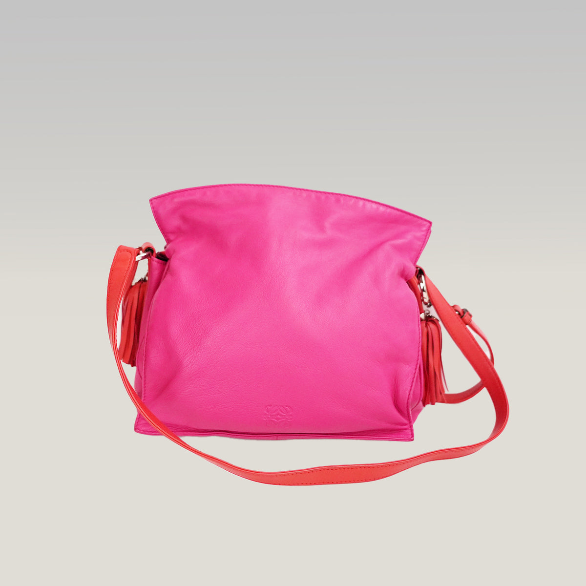 Loewe Flamenco Small Vintage Rosa Fucsia in Pelle di Agnello con Dettagli Corallo