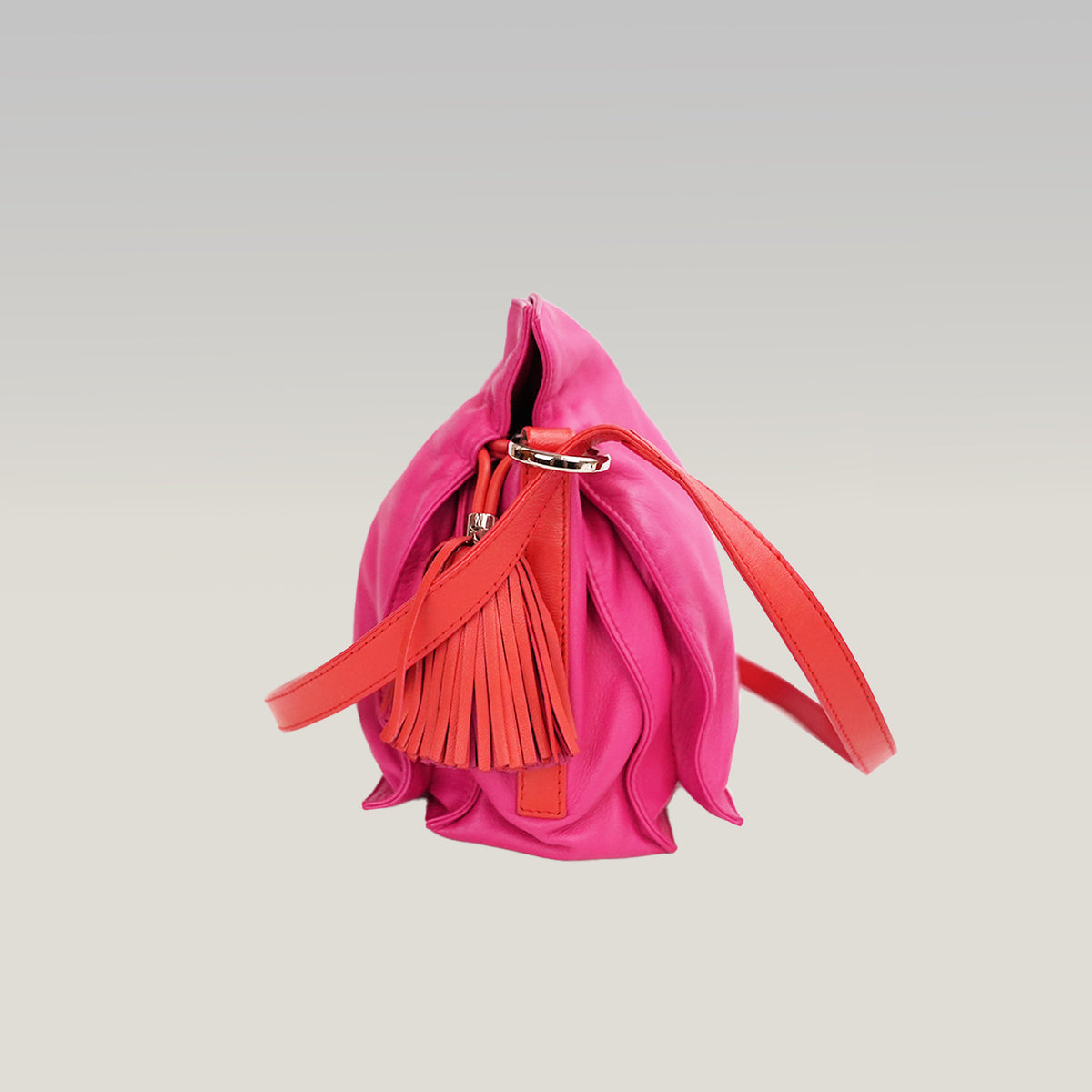 Loewe Flamenco Small Vintage Rosa Fucsia in Pelle di Agnello con Dettagli Corallo