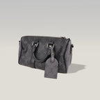 Louis Vuitton Keepall Bandoulière 25 Borsa da Viaggio Mini in Tela Monogram Eclipse Nera e Grigia con Finiture in Pelle
