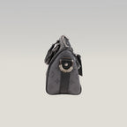 Louis Vuitton Keepall Bandoulière 25 Borsa da Viaggio Mini in Tela Monogram Eclipse Nera e Grigia con Finiture in Pelle