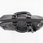 Louis Vuitton Keepall Bandoulière 25 Borsa da Viaggio Mini in Tela Monogram Eclipse Nera e Grigia con Finiture in Pelle
