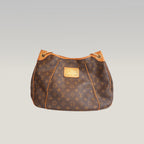 Louis Vuitton Galliera GM Borsa a Spalla in Tela Monogram Marrone con Finiture in Pelle Vachetta e Placca Dorata