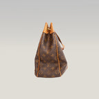 Louis Vuitton Galliera GM Borsa a Spalla in Tela Monogram Marrone con Finiture in Pelle Vachetta e Placca Dorata