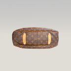 Louis Vuitton Galliera GM Borsa a Spalla in Tela Monogram Marrone con Finiture in Pelle Vachetta e Placca Dorata