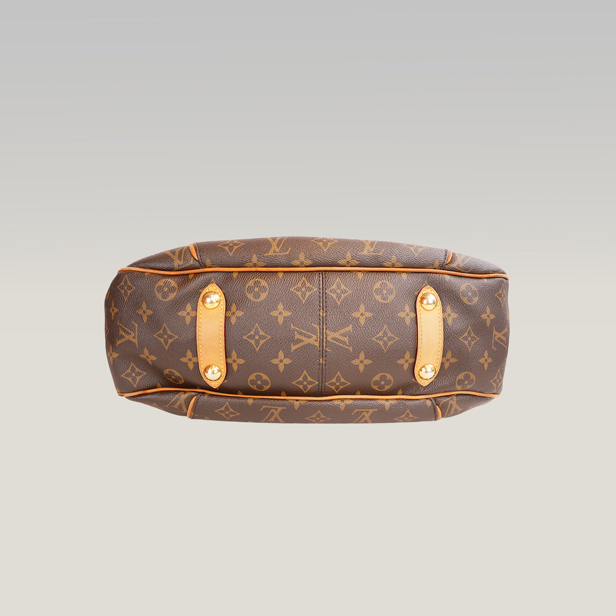 Louis Vuitton Galliera GM Borsa a Spalla in Tela Monogram Marrone con Finiture in Pelle Vachetta e Placca Dorata