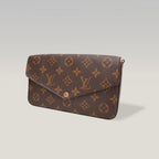 Louis Vuitton Félicie Pochette Monogram Canvas Crossbody Wallet Bag Brown