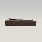 Louis Vuitton Félicie Pochette Monogram Canvas Crossbody Wallet Bag Brown