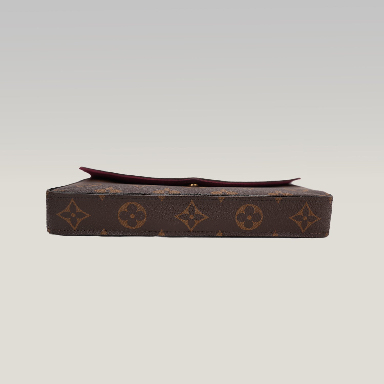 Louis Vuitton Félicie Pochette Monogram Canvas Crossbody Wallet Bag Brown