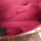 Louis Vuitton Félicie Pochette Monogram Canvas Crossbody Wallet Bag Brown