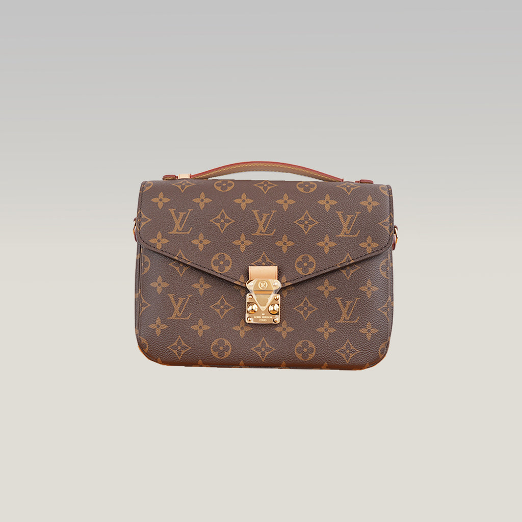 Louis Vuitton Pochette Métis Borsa a Tracolla in Tela Monogram Marrone con Finiture in Pelle, Chiusura Dorata e Scatola