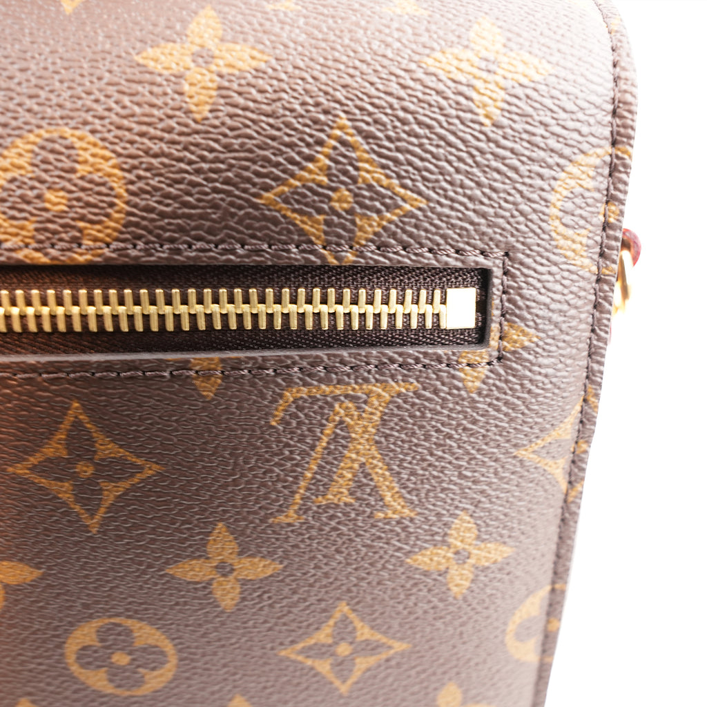 Louis Vuitton Pochette Métis Borsa a Tracolla in Tela Monogram Marrone con Finiture in Pelle, Chiusura Dorata e Scatola