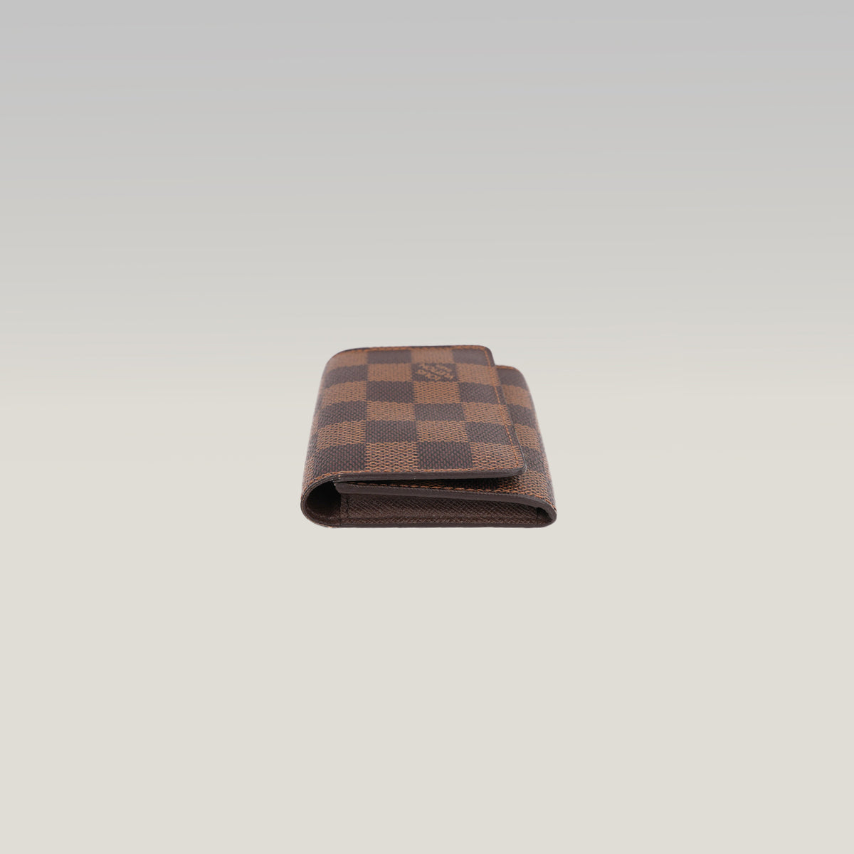 Louis Vuitton Enveloppe Carte de Visite Portacarte in Tela Damier Ébène Marrone con Chiusura a Patta