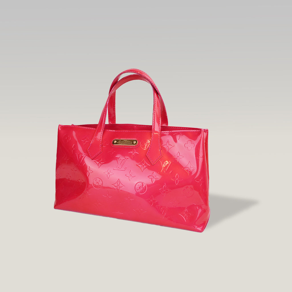 Louis Vuitton Wilshire PM Rosa Fucsia in Pelle Vernis Monogram Verniciata