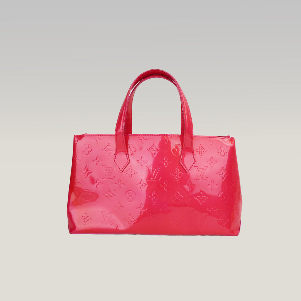Louis Vuitton Wilshire PM Rosa Fucsia in Pelle Vernis Monogram Verniciata