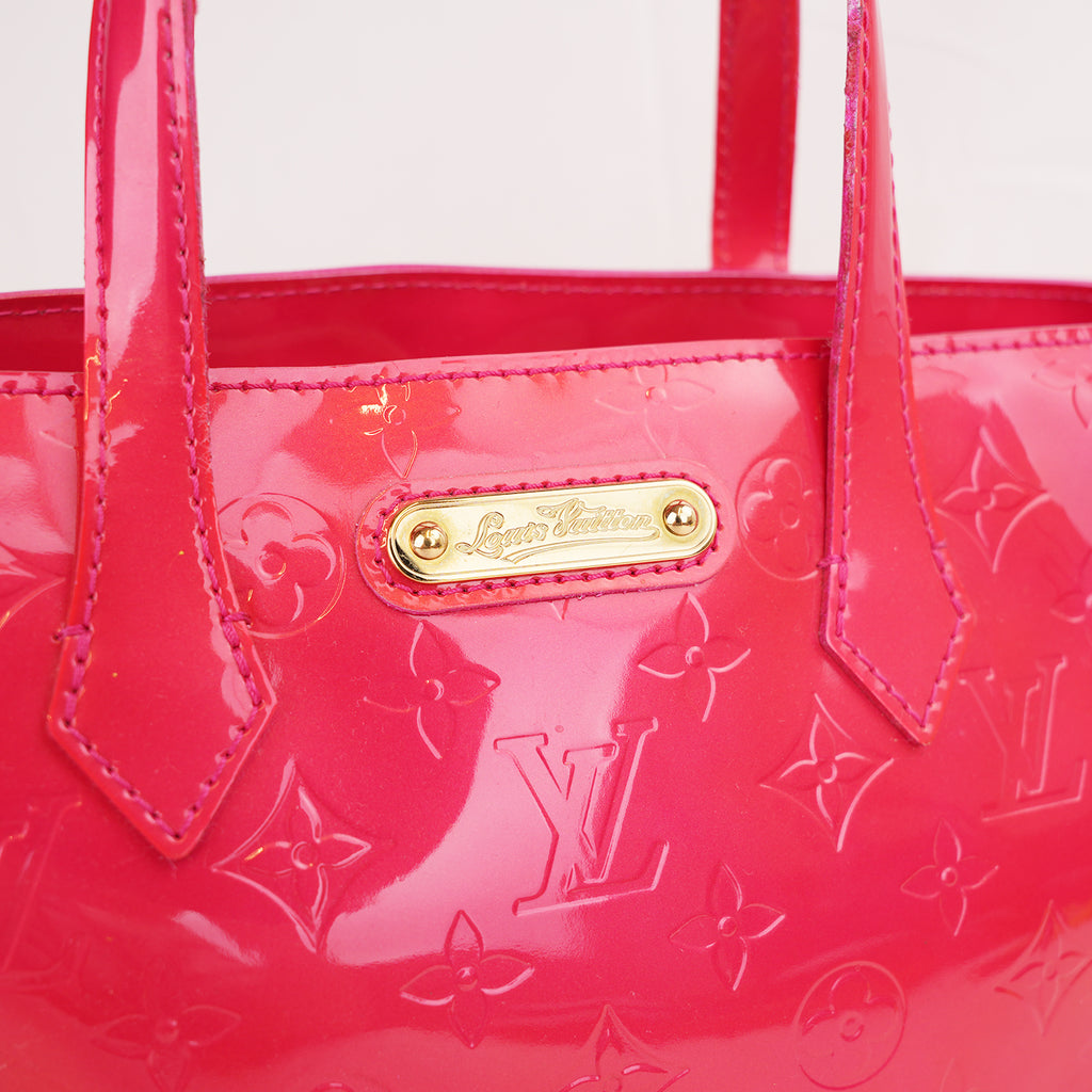 Louis Vuitton Wilshire PM Rosa Fucsia in Pelle Vernis Monogram Verniciata