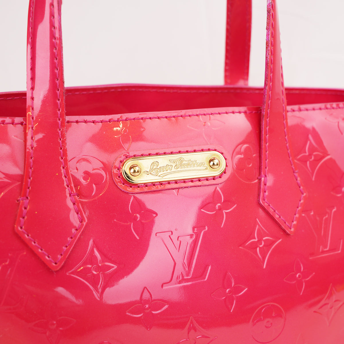 Louis Vuitton Wilshire PM Rosa Fucsia in Pelle Vernis Monogram Verniciata