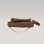 Louis Vuitton Multi Pochette Accessoires Monogram con Tracolla Verde in Tela Cerata e Pelle