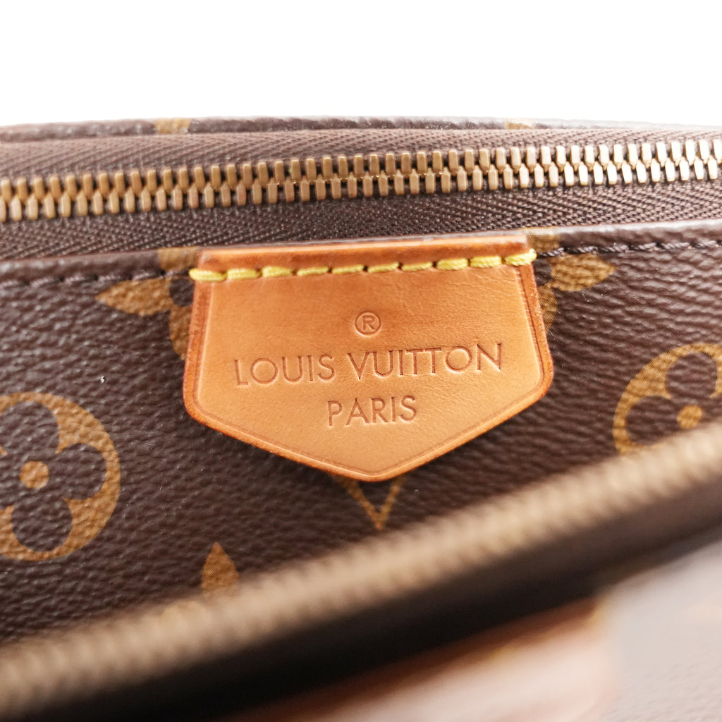 Louis Vuitton Multi Pochette Accessoires Monogram con Tracolla Verde in Tela Cerata e Pelle