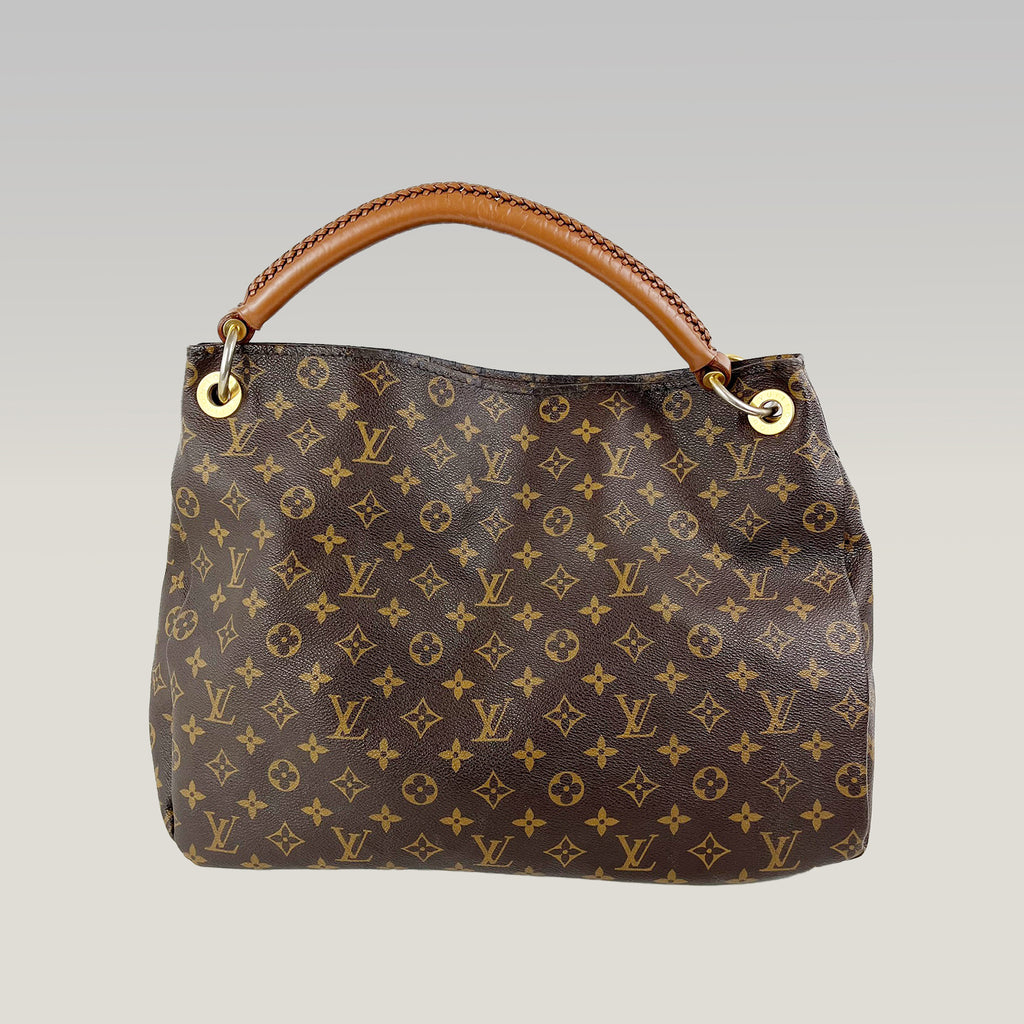 Louis Vuitton Artsy MM 42 Borsa a Spalla in Tela Monogram con Manico in Vacchetta