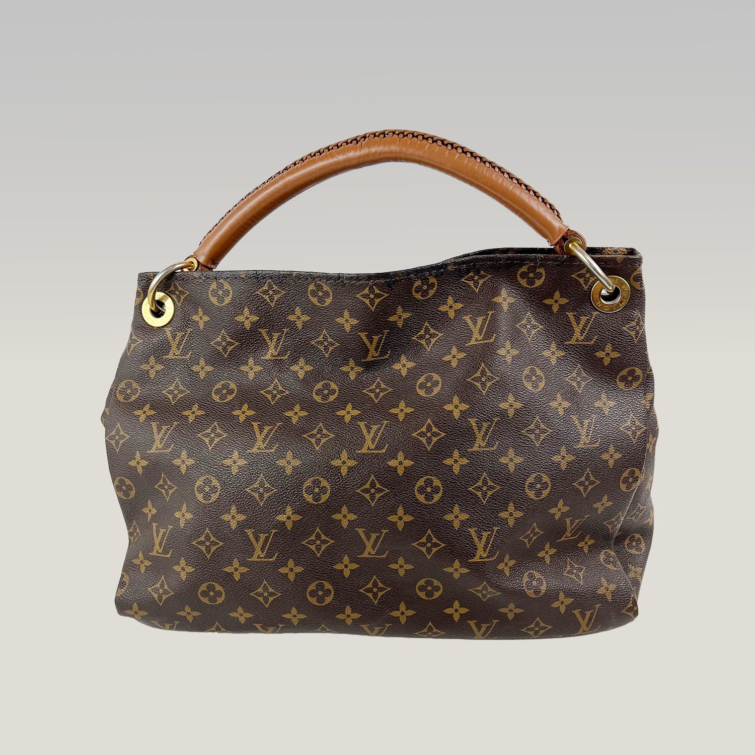 Louis Vuitton Artsy MM 42 Borsa a Spalla in Tela Monogram con Manico in Vacchetta