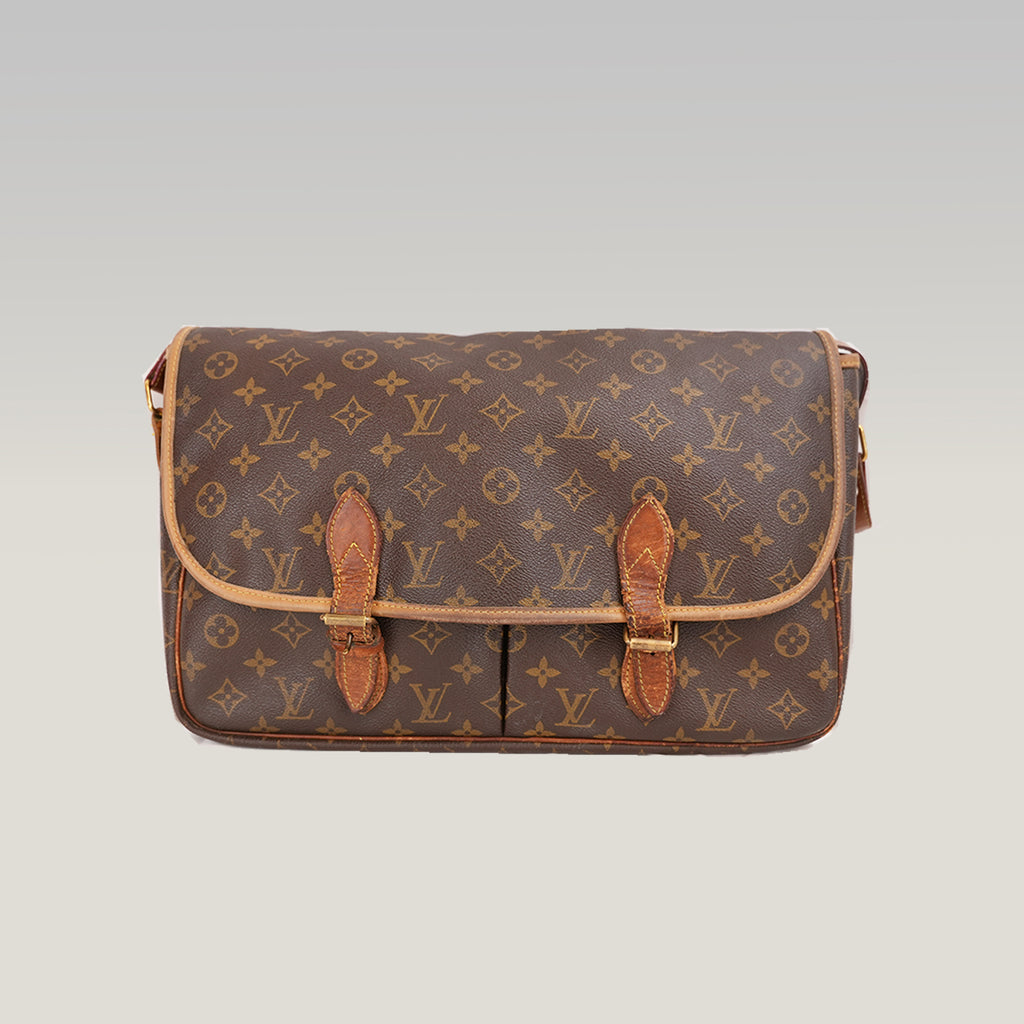 Louis Vuitton Gibecière MM Vintage Borsa a Tracolla in Tela Monogram Marrone